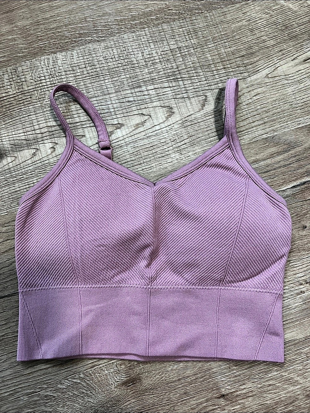 Ribbed Strappy Tank Top in Pink